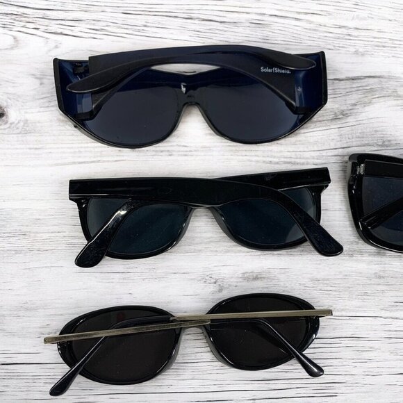 Sunglasses Lot of Five Assorted Pairs Wearable Glasses Black Oversize Wayfarer - Picture 7 of 8